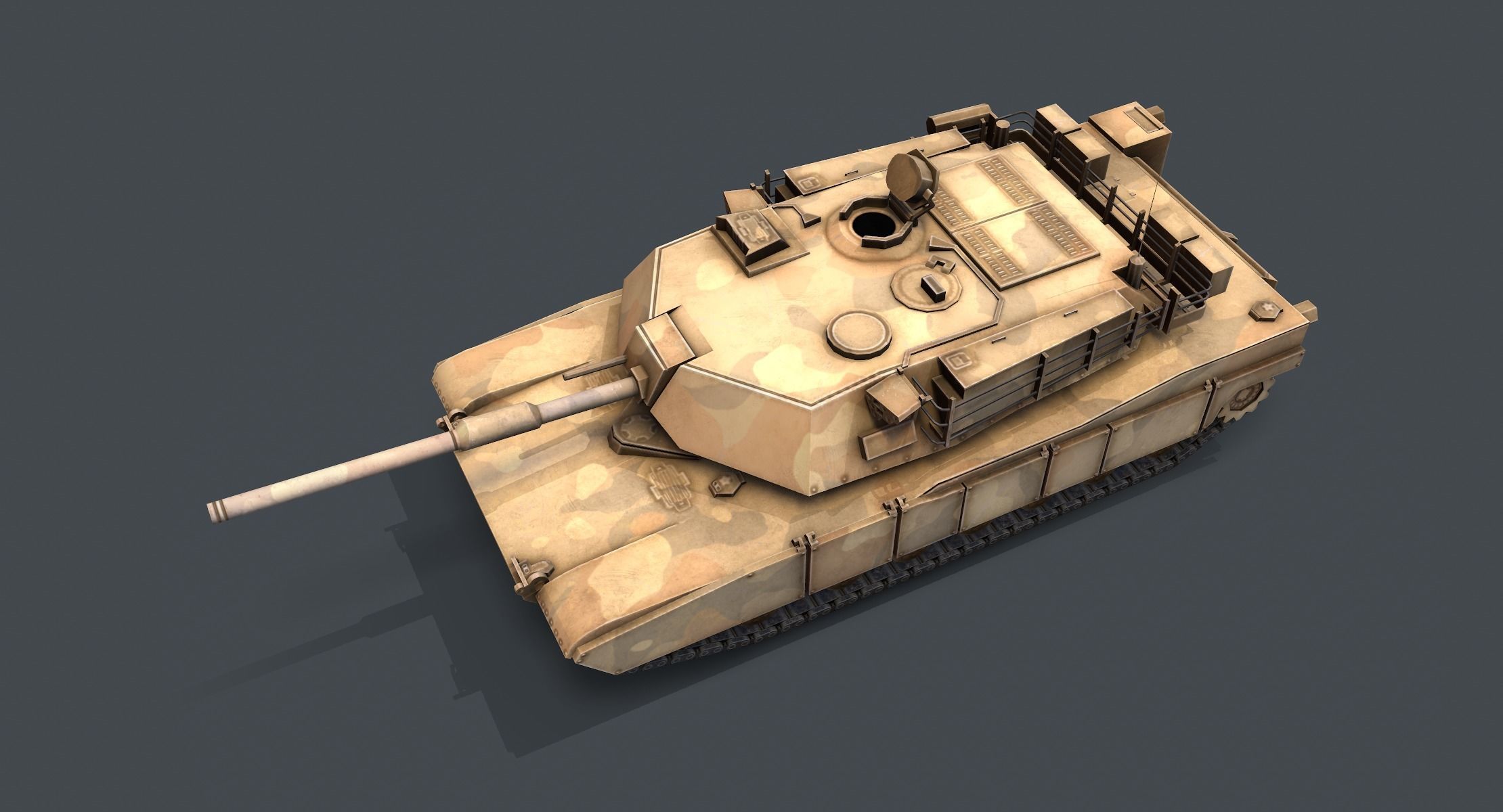 M1A1 Abrams Tank lowpoly Low-poly 3D model_4