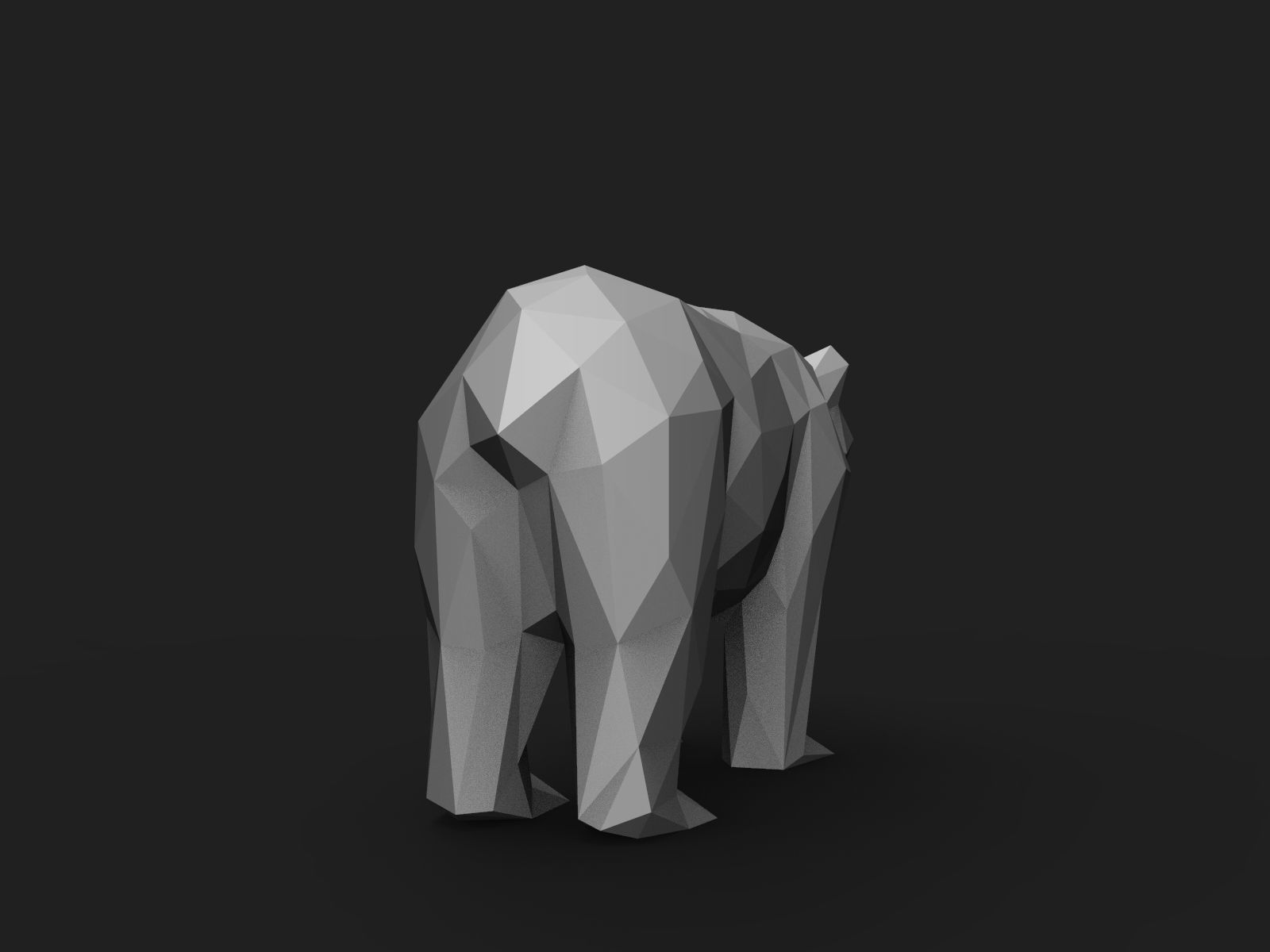 Bear Low Poly tiger 3D print model_11