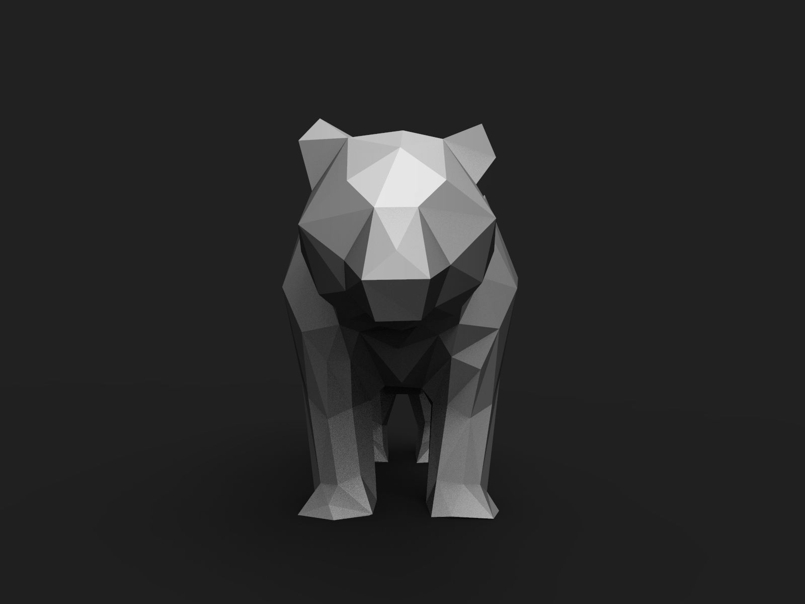 Bear Low Poly tiger 3D print model_5