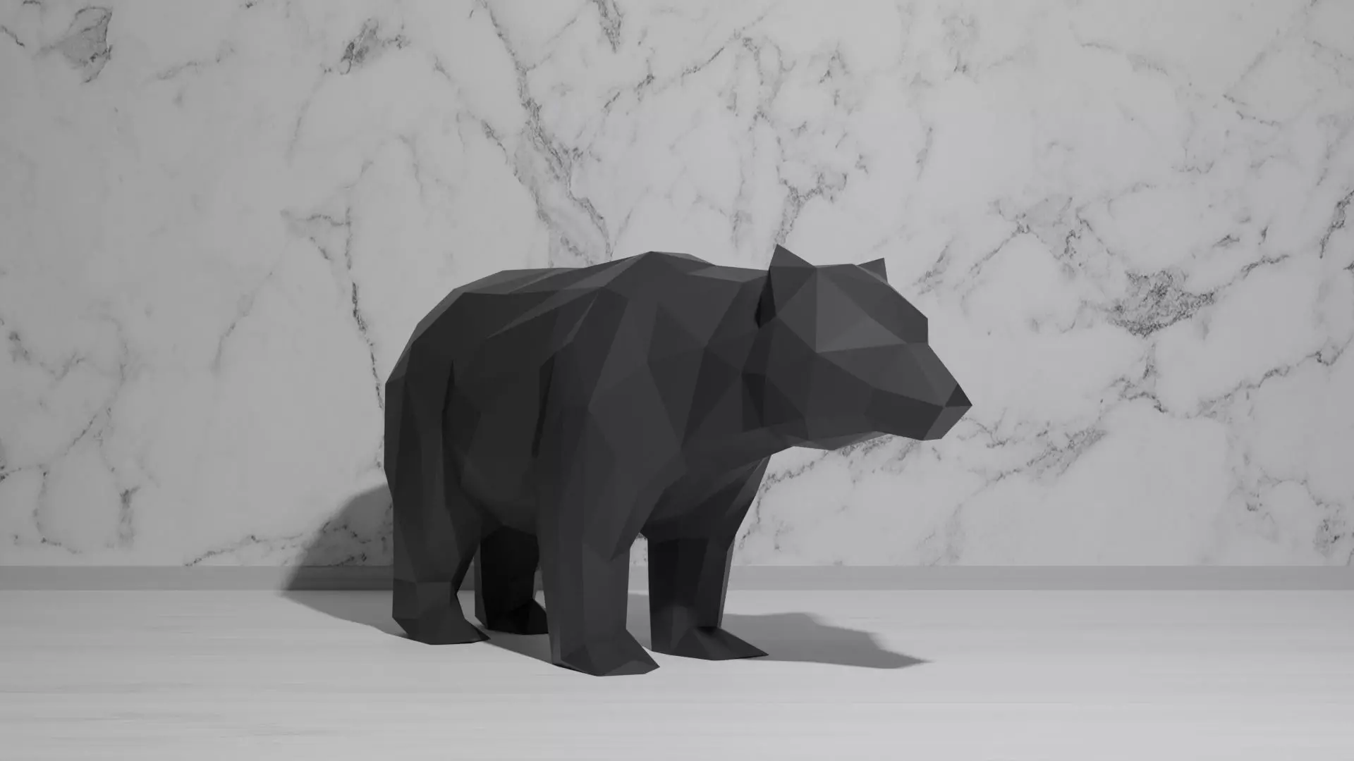 Bear Low Poly tiger 3D print model_0