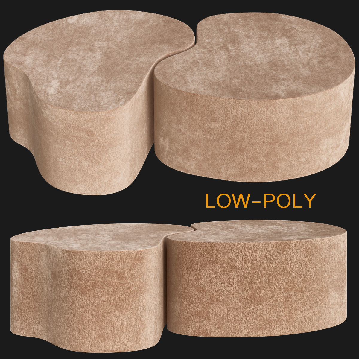 Side and coffee table 3d model collection  Low-poly 3D model_17