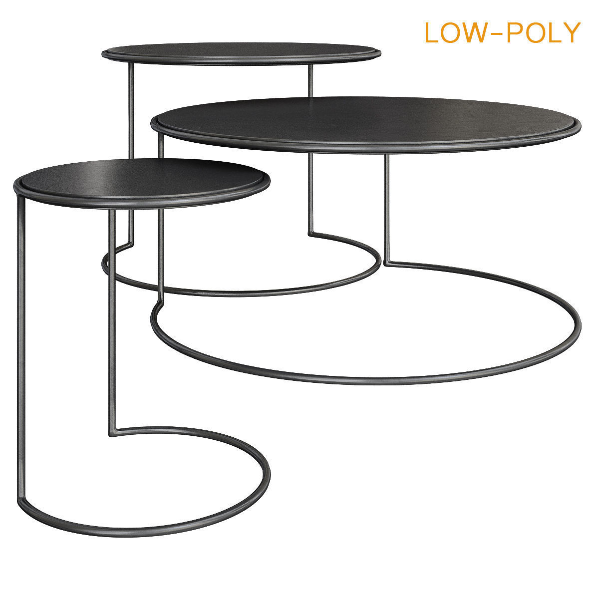 Side and coffee table 3d model collection  Low-poly 3D model_19
