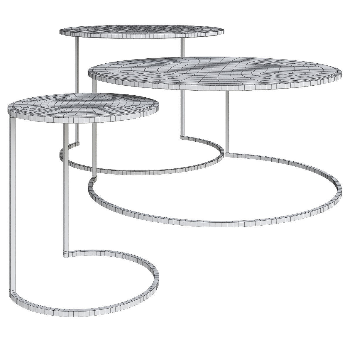 Side and coffee table 3d model collection  Low-poly 3D model_20