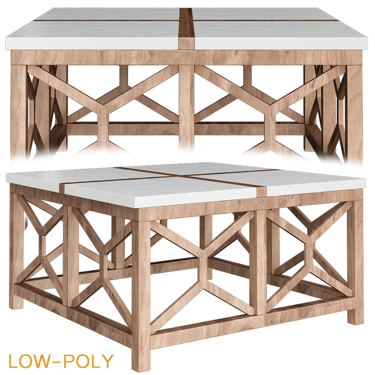 Side and coffee table 3d model collection  Low-poly 3D model_14
