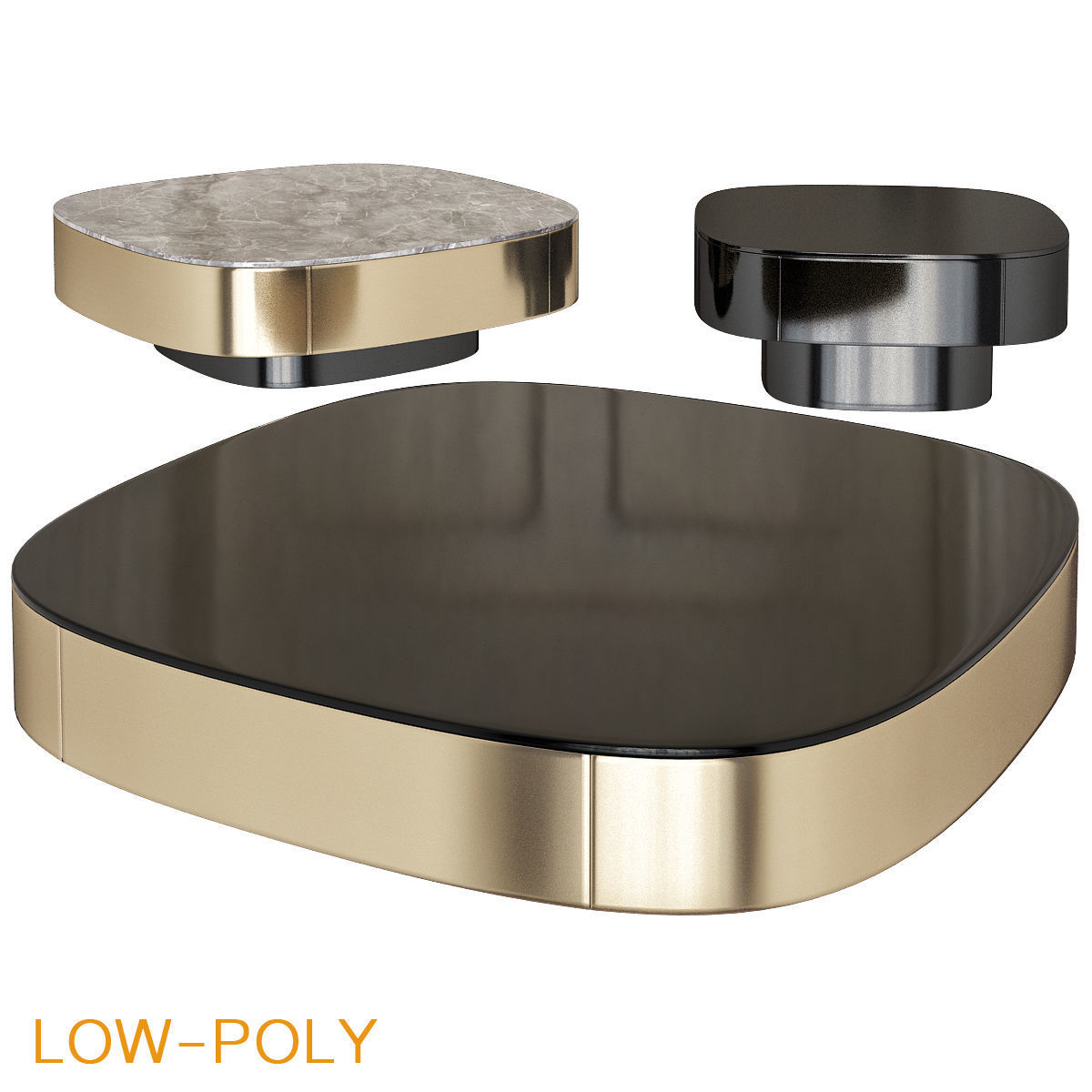 Side and coffee table 3d model collection  Low-poly 3D model_16