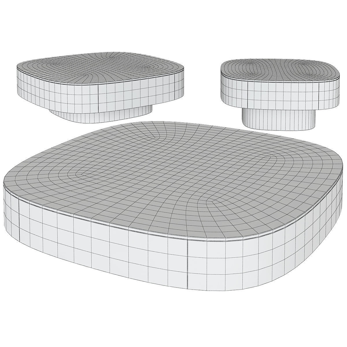 Side and coffee table 3d model collection  Low-poly 3D model_15