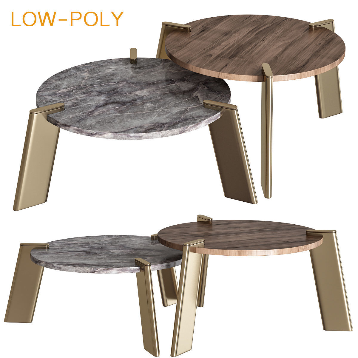 Side and coffee table 3d model collection  Low-poly 3D model_11