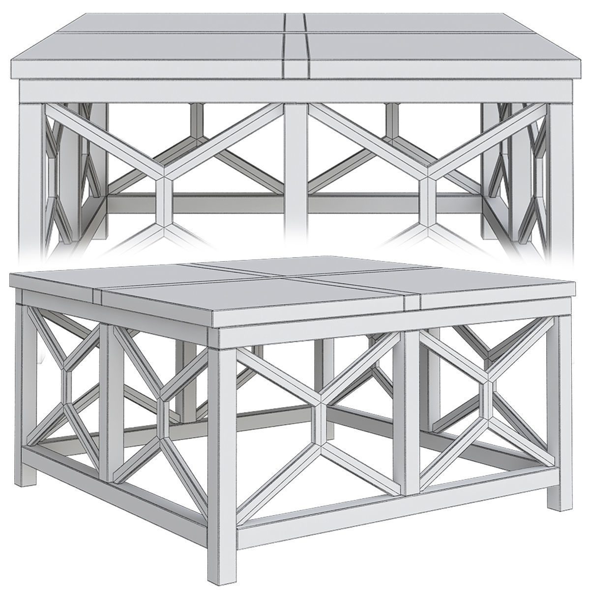 Side and coffee table 3d model collection  Low-poly 3D model_13