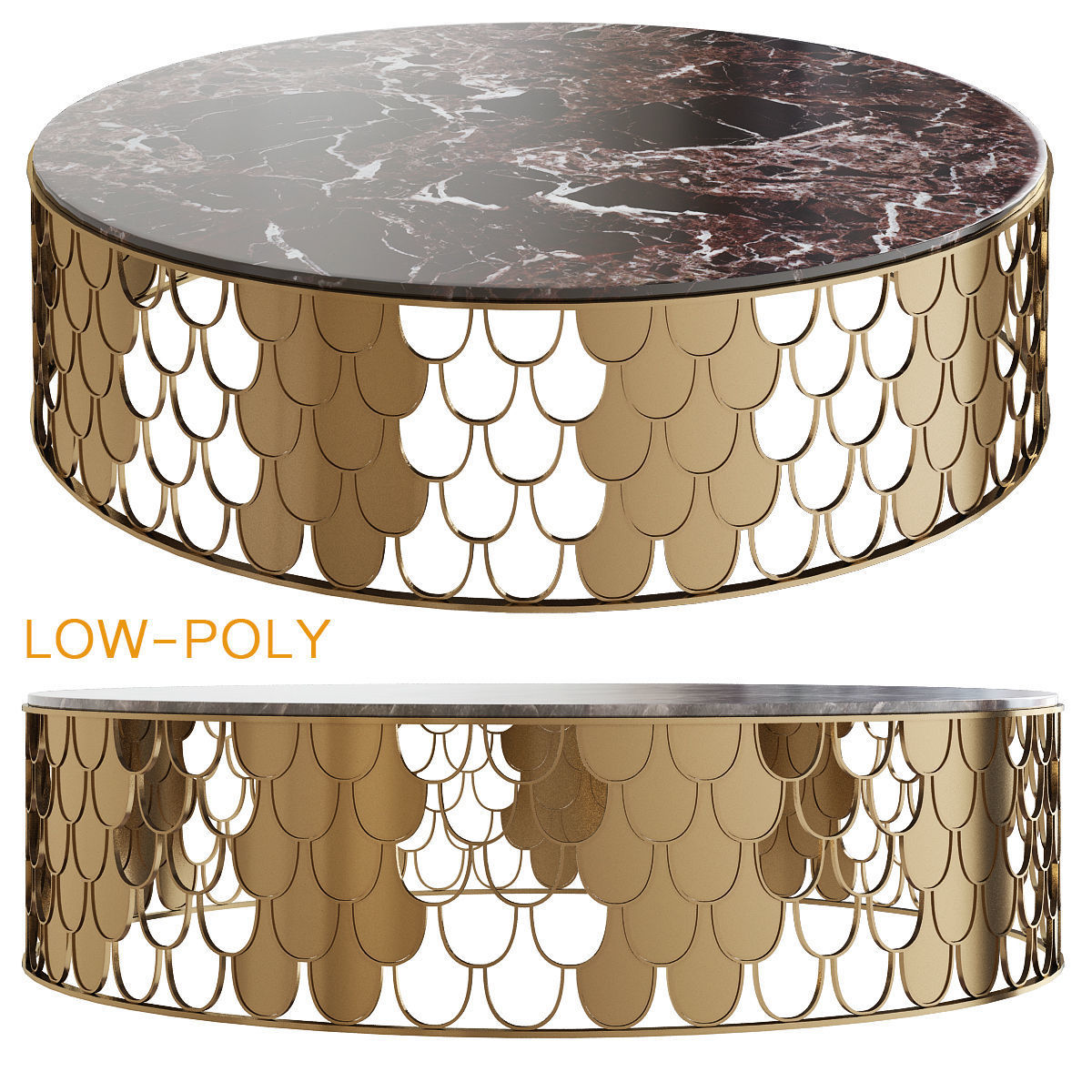 Side and coffee table 3d model collection  Low-poly 3D model_4