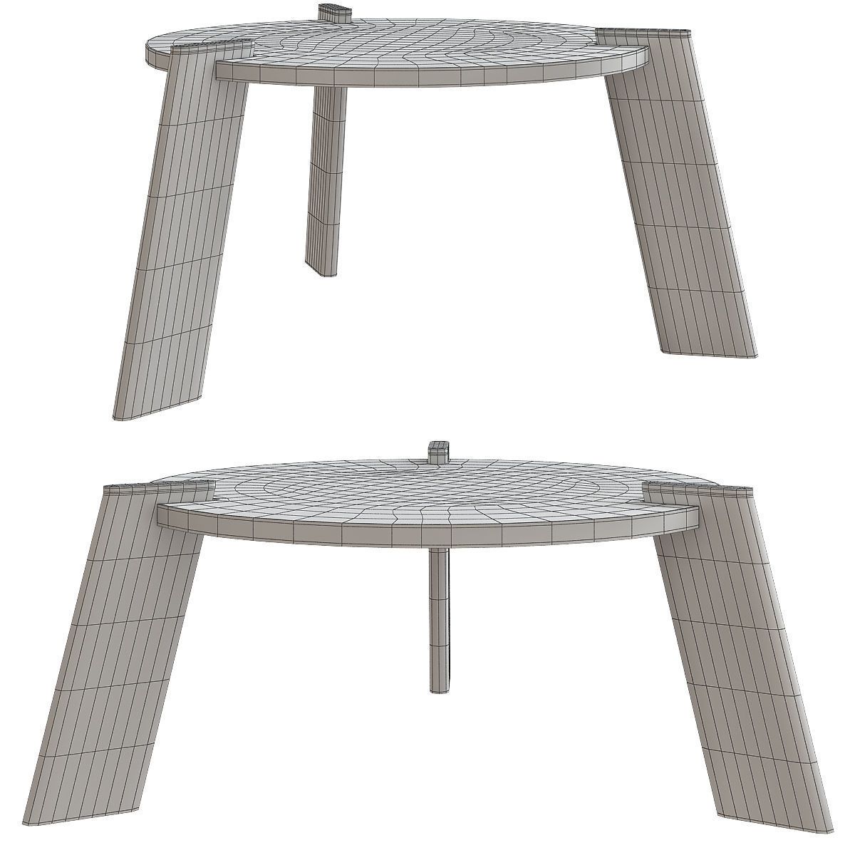 Side and coffee table 3d model collection  Low-poly 3D model_12