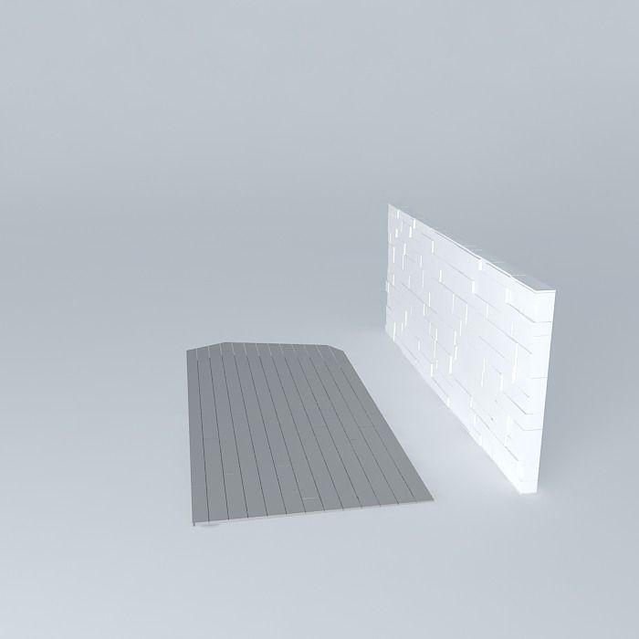 Realistic wall and floor Free 3D model_2