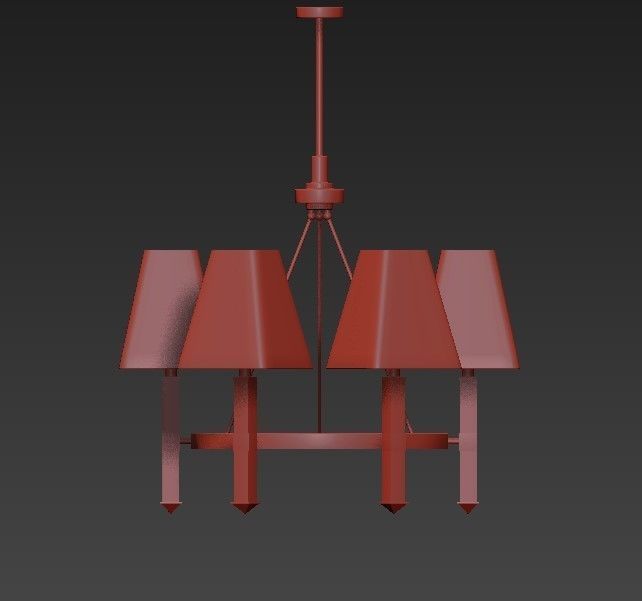 Jacques Six Arm Chandelier 3D model_1