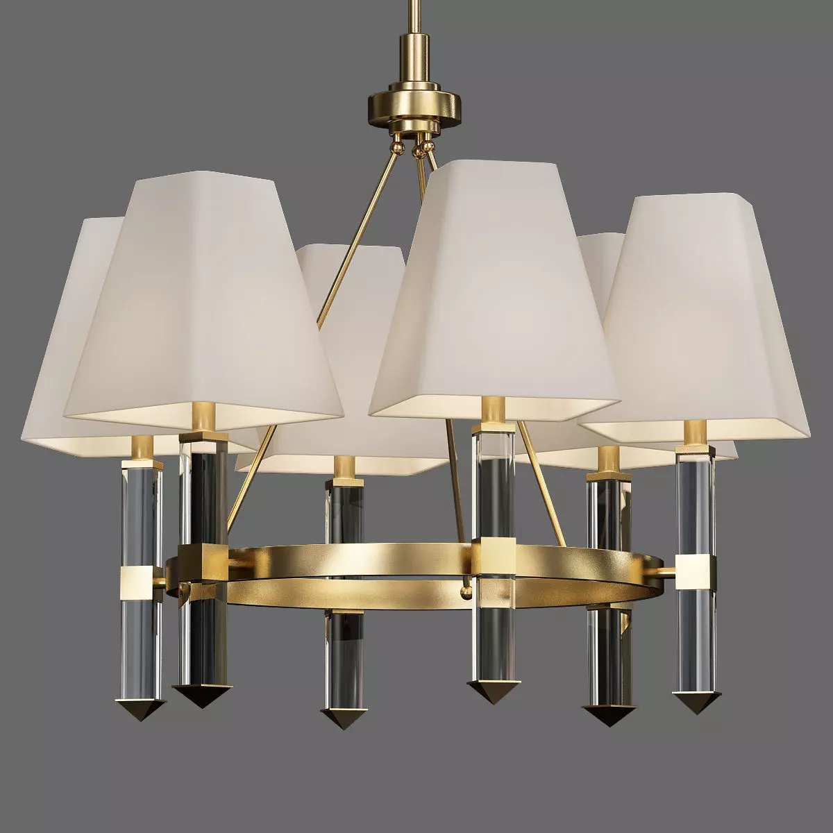 Jacques Six Arm Chandelier 3D model_0