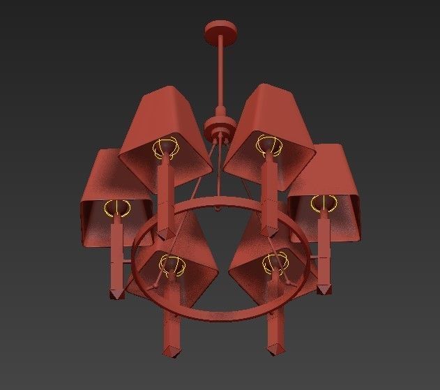 Jacques Six Arm Chandelier 3D model_5