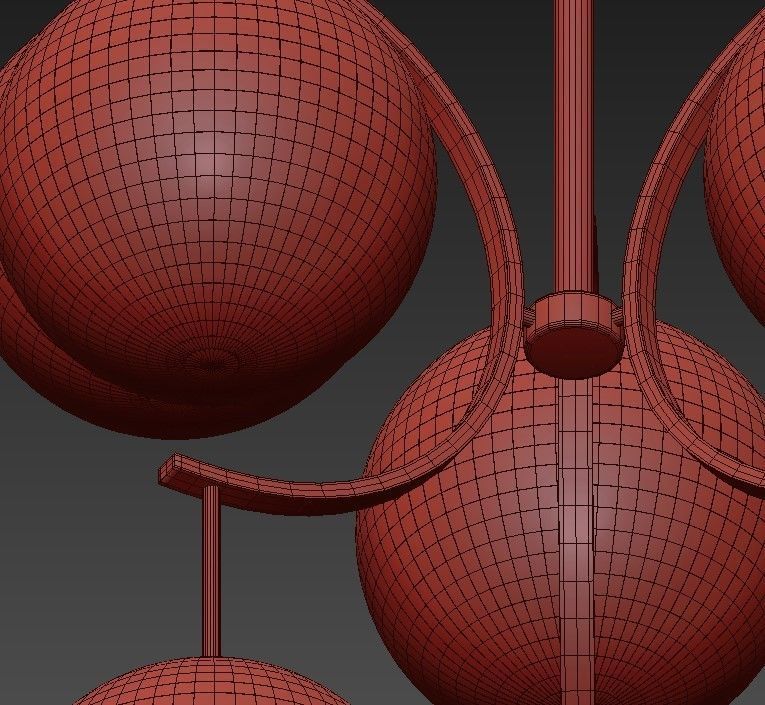 Murano Glass Globe Chandelier 3D model_5