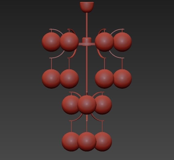 Murano Glass Globe Chandelier 3D model_1