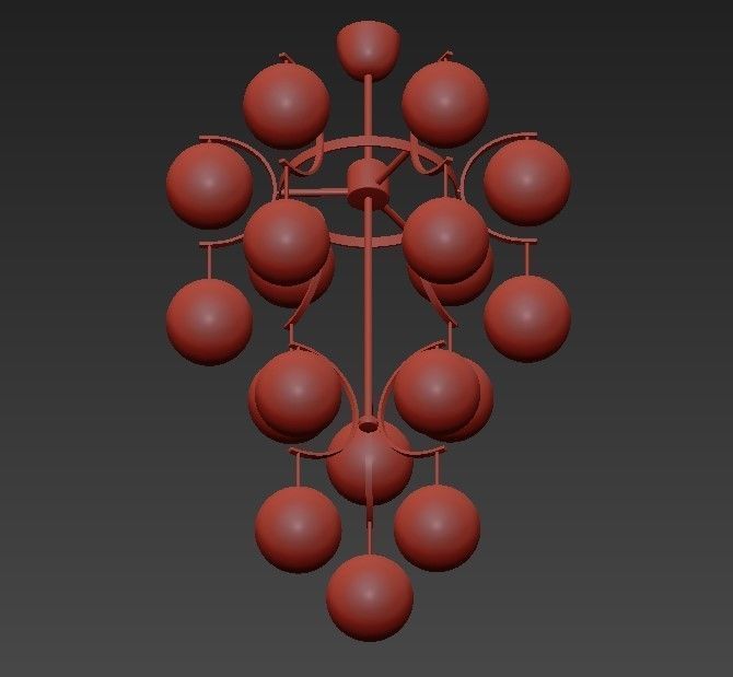 Murano Glass Globe Chandelier 3D model_2