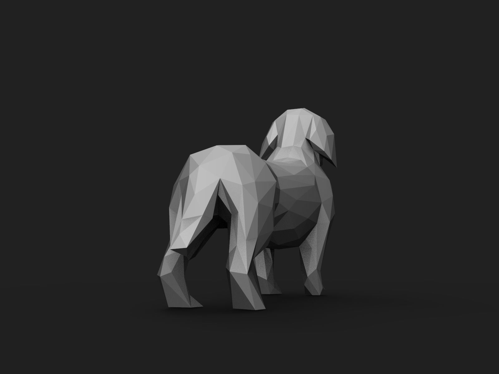 Dog Low Poly 2 dachshund 3D print model_11