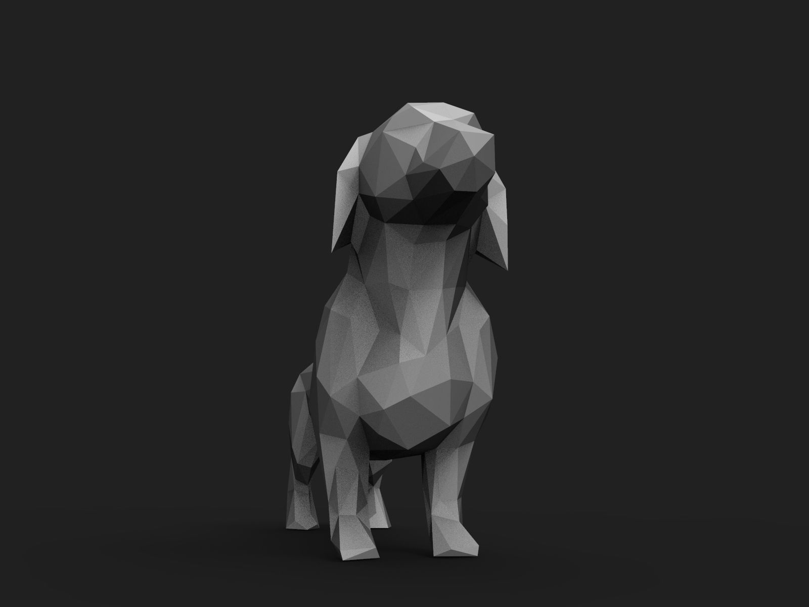 Dog Low Poly 2 dachshund 3D print model_4