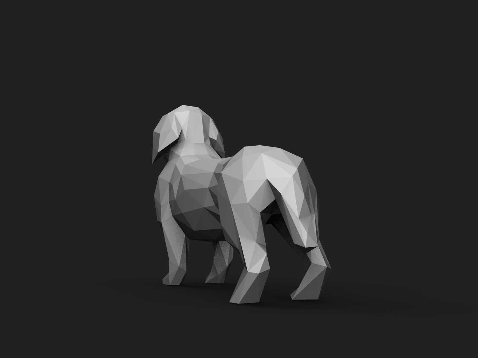 Dog Low Poly 2 dachshund 3D print model_10