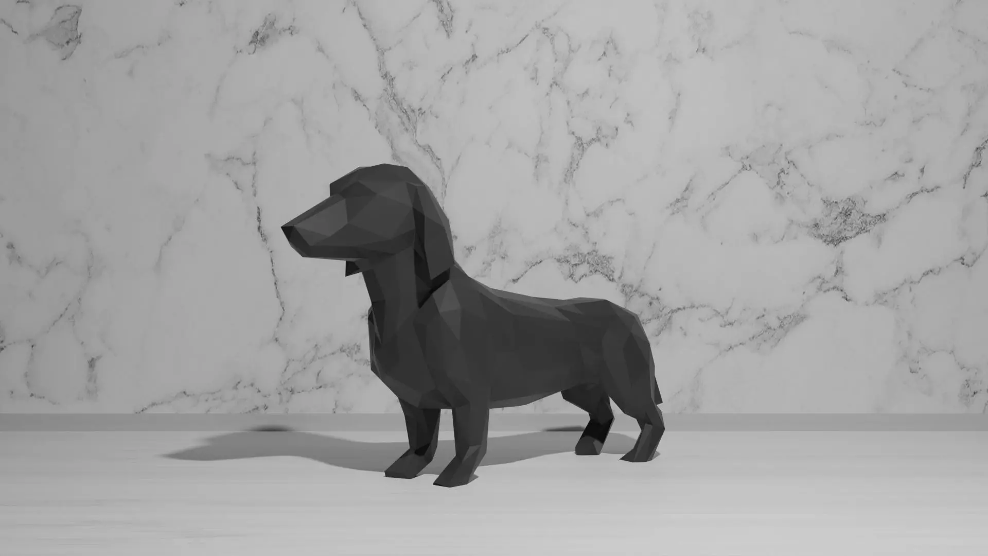 Dog Low Poly 2 dachshund 3D print model_0