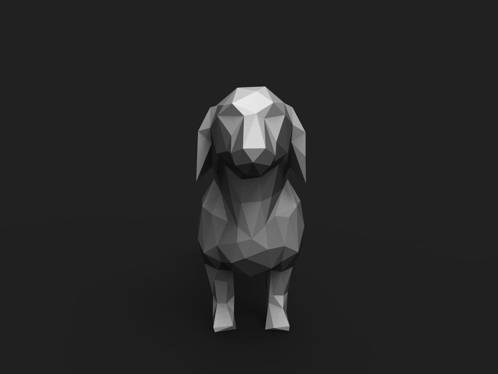 Dog Low Poly 2 dachshund 3D print model_5