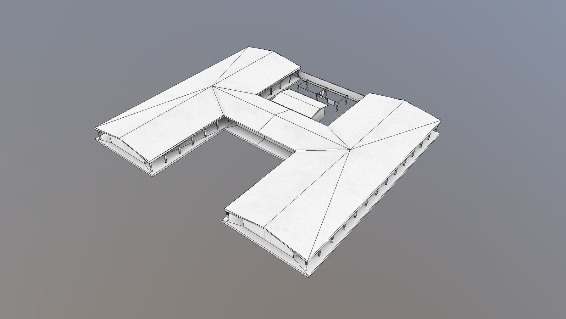 MilitaryBase PortoVelho Barracks 01 Low-poly 3D model_11