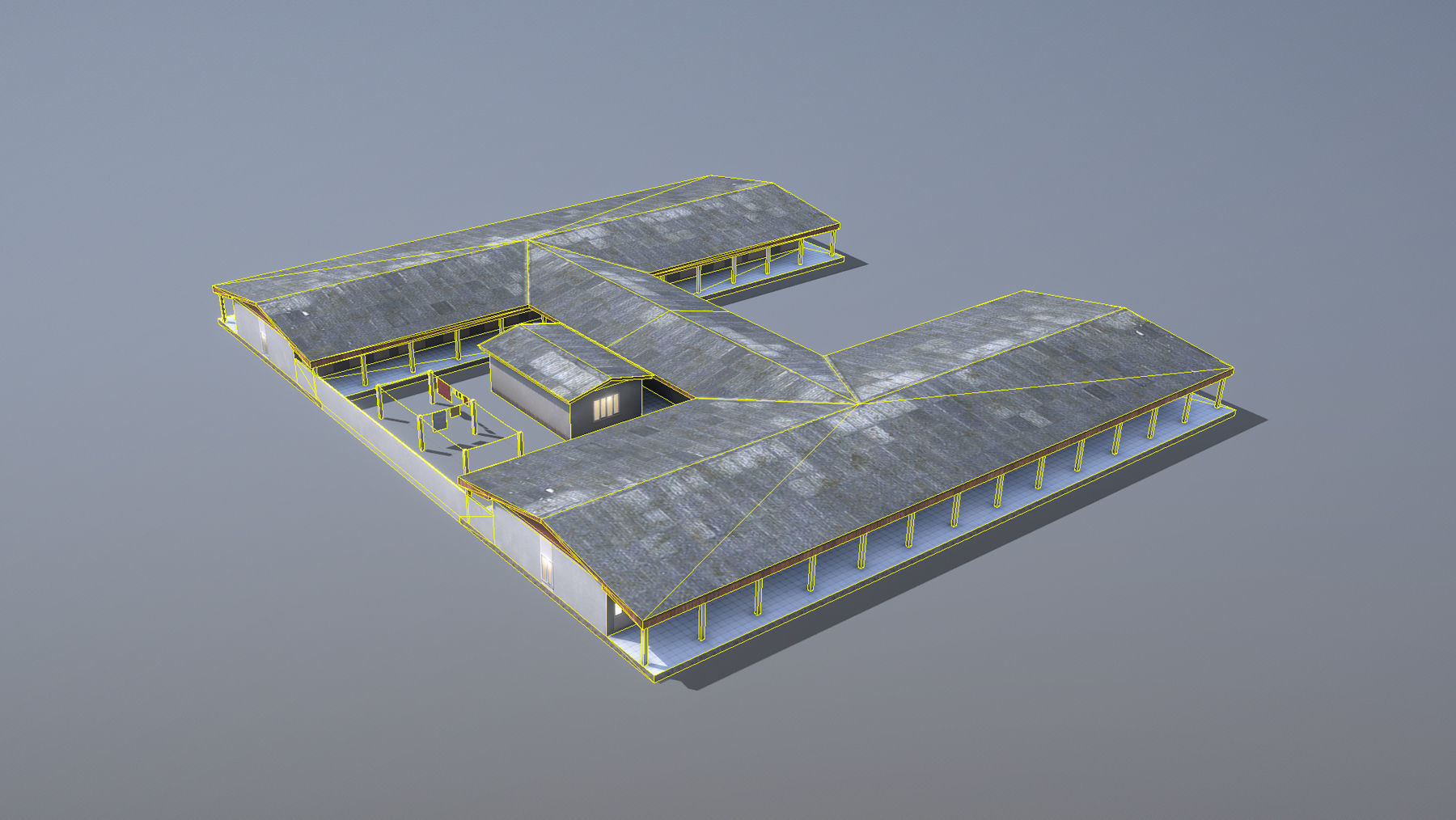MilitaryBase PortoVelho Barracks 01 Low-poly 3D model_8