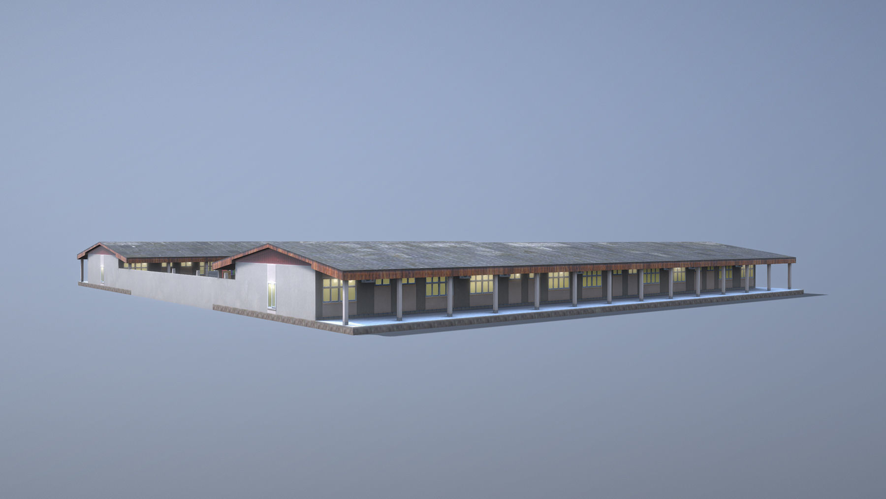 MilitaryBase PortoVelho Barracks 01 Low-poly 3D model_3