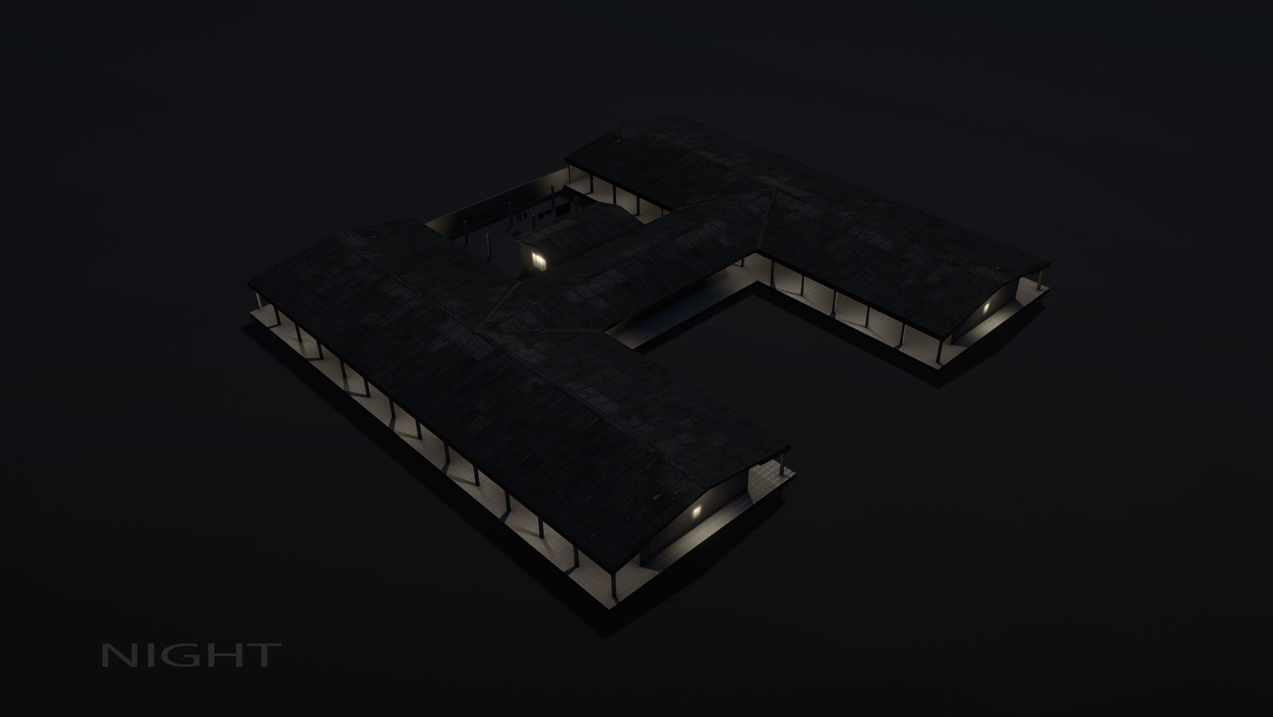MilitaryBase PortoVelho Barracks 01 Low-poly 3D model_13