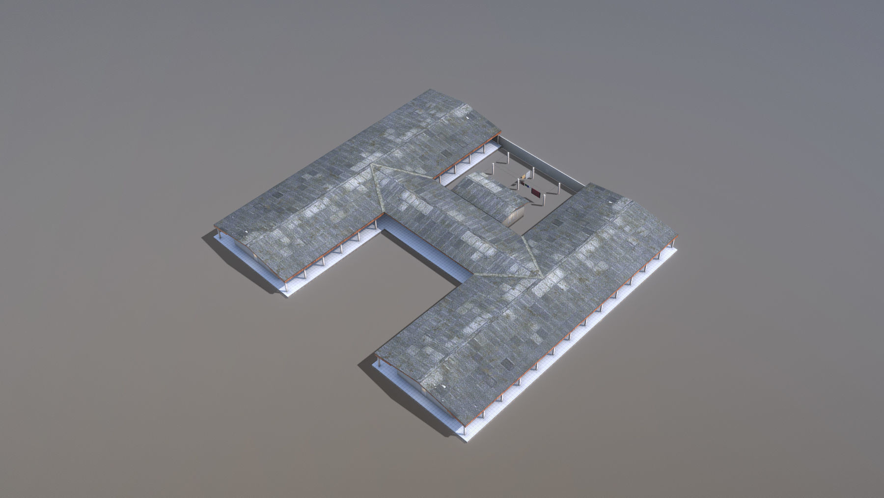 MilitaryBase PortoVelho Barracks 01 Low-poly 3D model_5