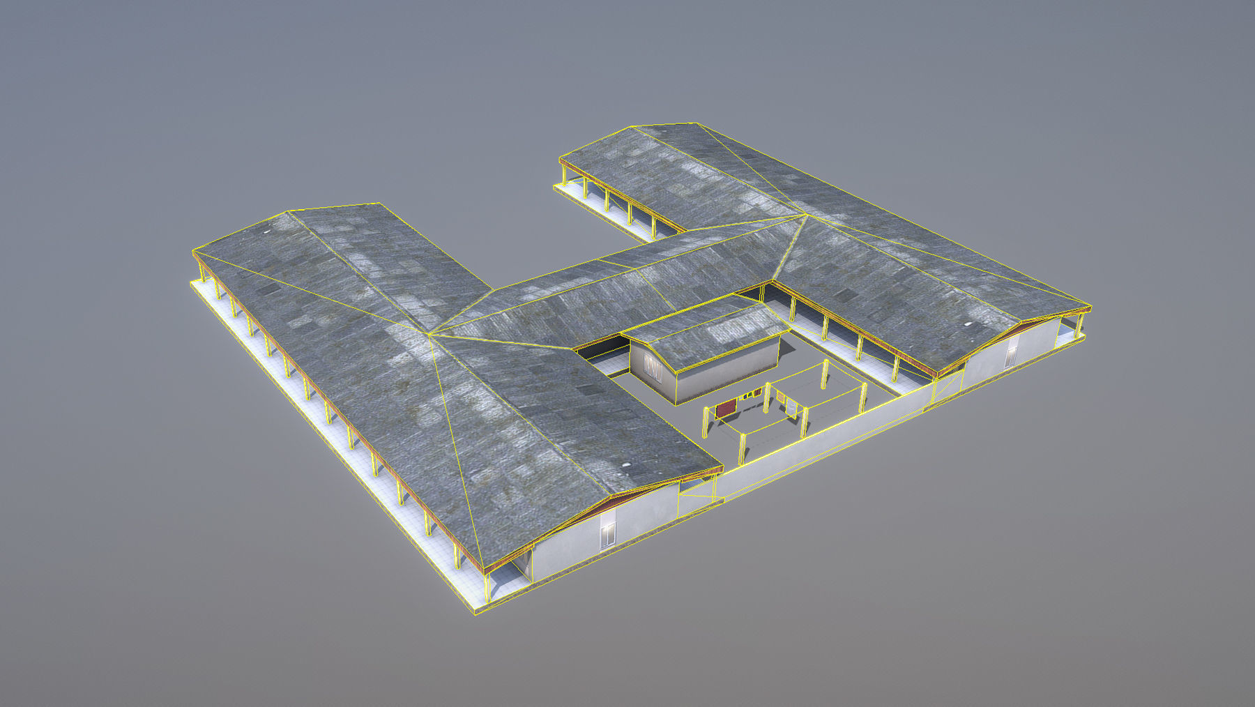 MilitaryBase PortoVelho Barracks 01 Low-poly 3D model_7