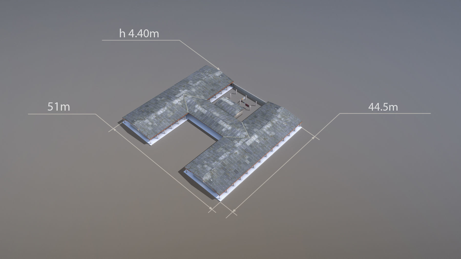 MilitaryBase PortoVelho Barracks 01 Low-poly 3D model_6