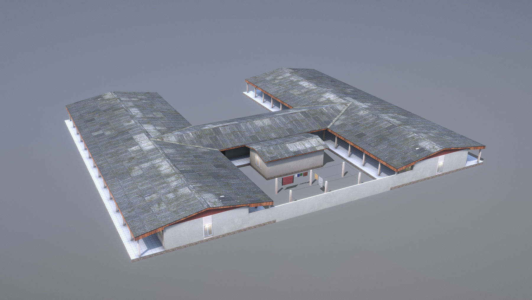 MilitaryBase PortoVelho Barracks 01 Low-poly 3D model_2