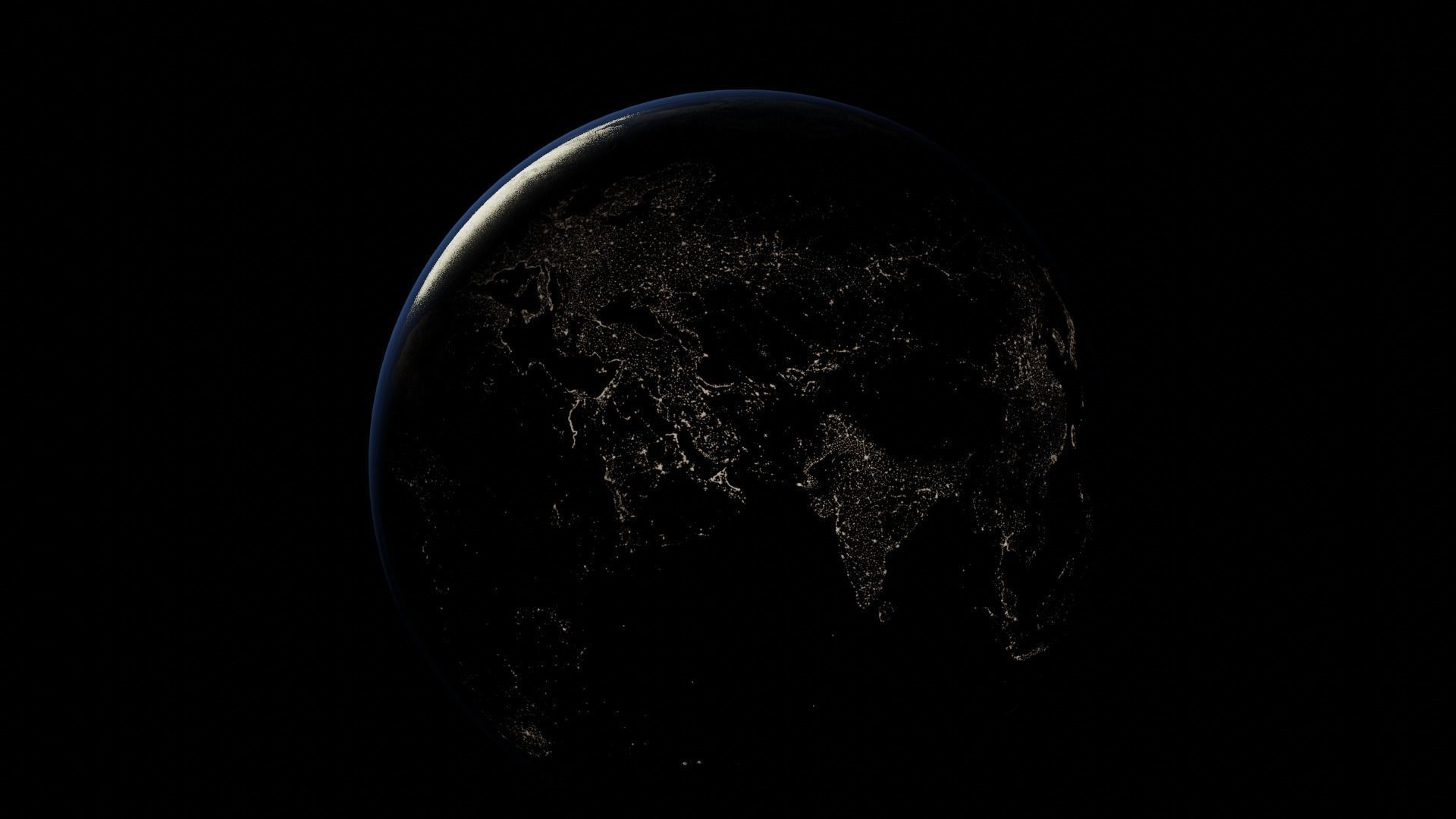 Realistic Earth from space Free 3D model_1