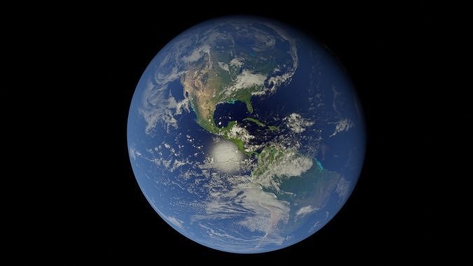Realistic Earth from space Free 3D model