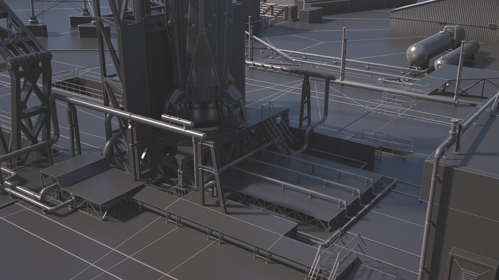 SpaceX Launch Pad Complex 3D model_17