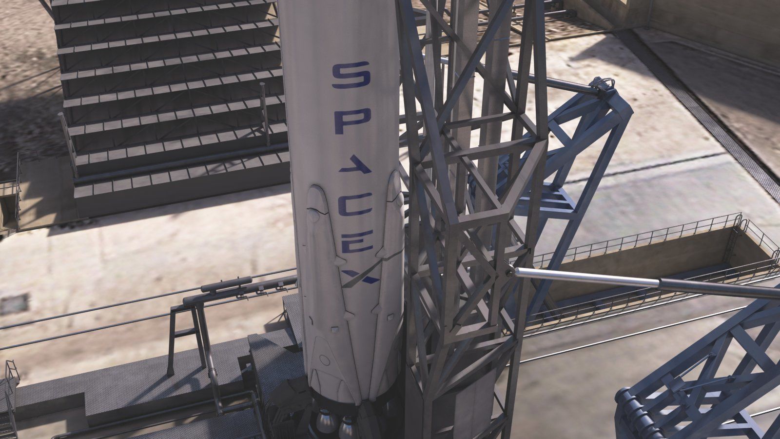 SpaceX Launch Pad Complex 3D model_13