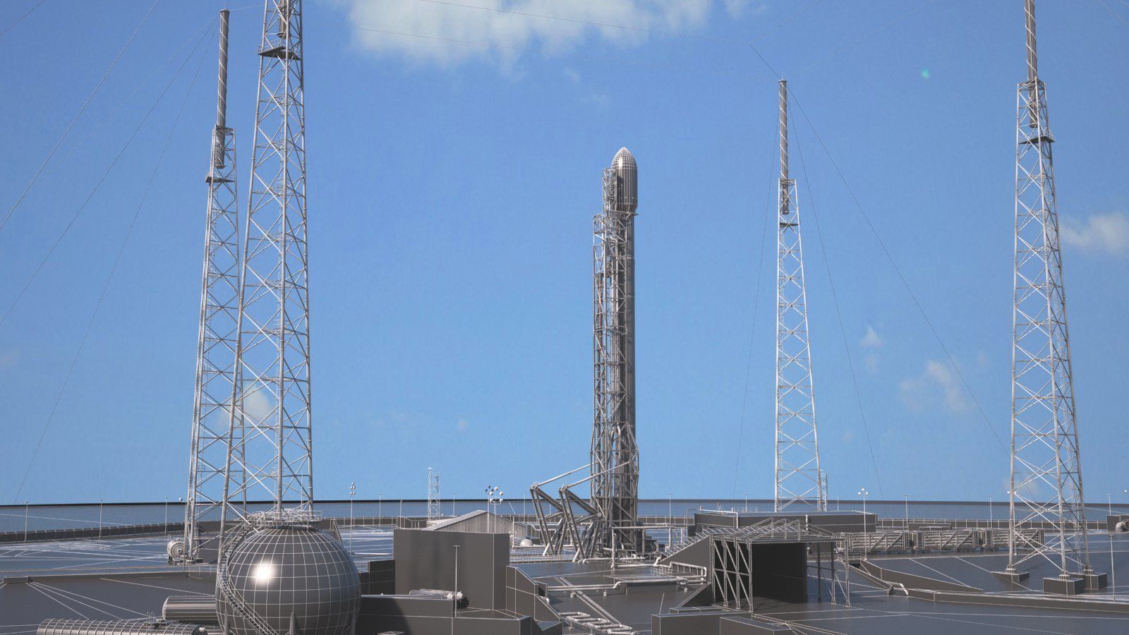 SpaceX Launch Pad Complex 3D model_16