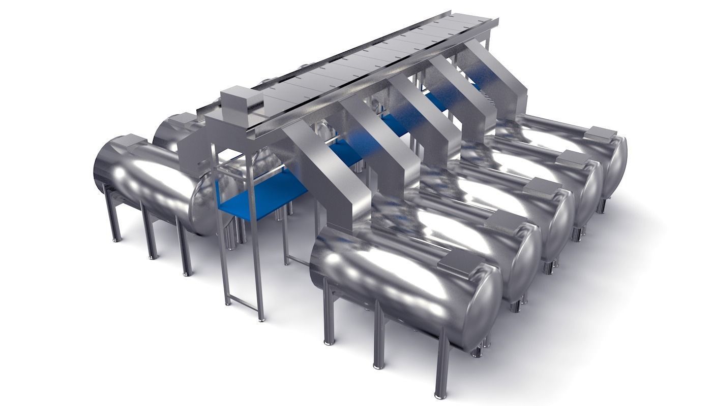 Oxidation Fermentation Unit Low-poly 3D model_3