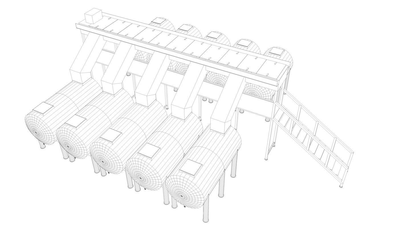 Oxidation Fermentation Unit Low-poly 3D model_1