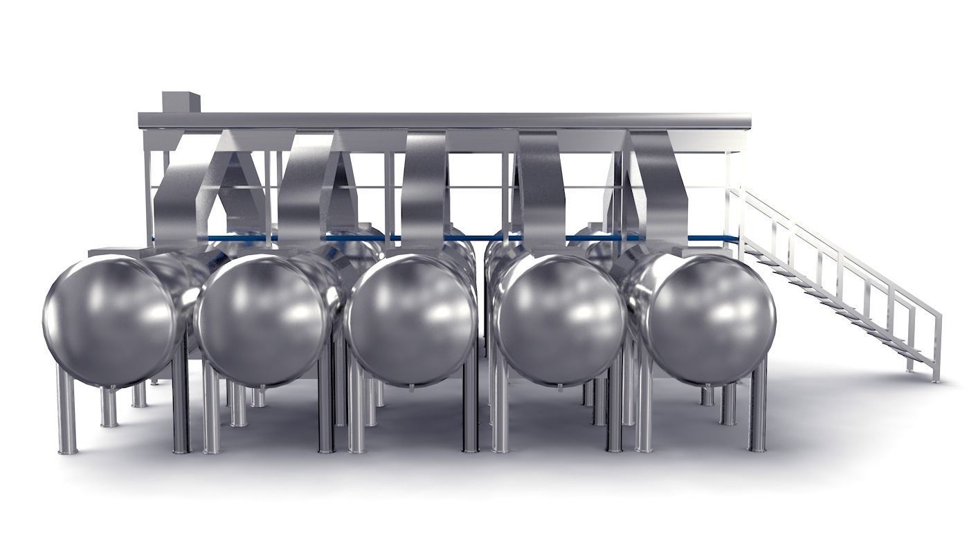 Oxidation Fermentation Unit Low-poly 3D model_2