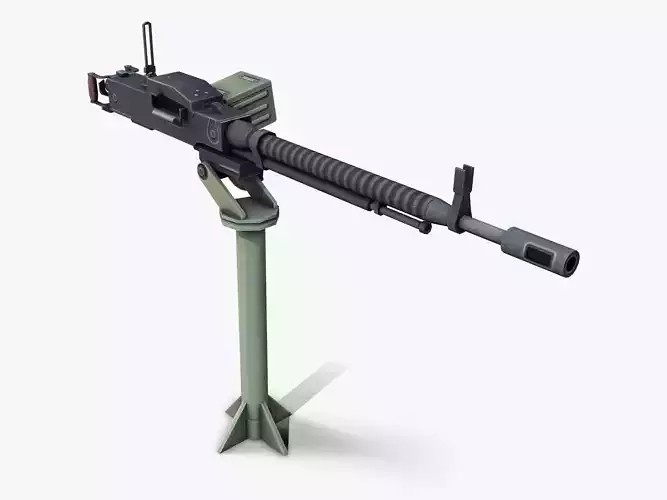 DSHK Machine Gun lowpoly Low-poly 3D model