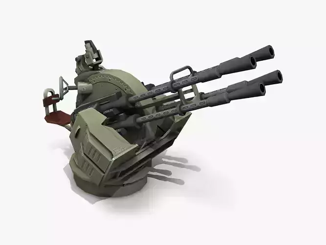 ZPU-4 Anti-aircraft Gun lowpoly