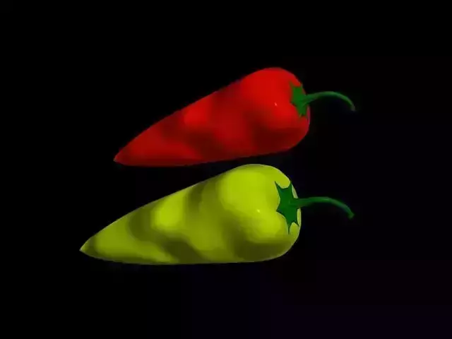 paprika-pepper two chili peppers Low-poly 3D model