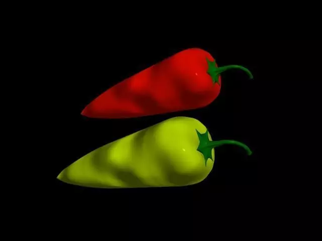paprika-pepper two chili peppers Low-poly 3D model_0