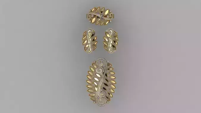 GC GOLD M0057- Diamond gold set