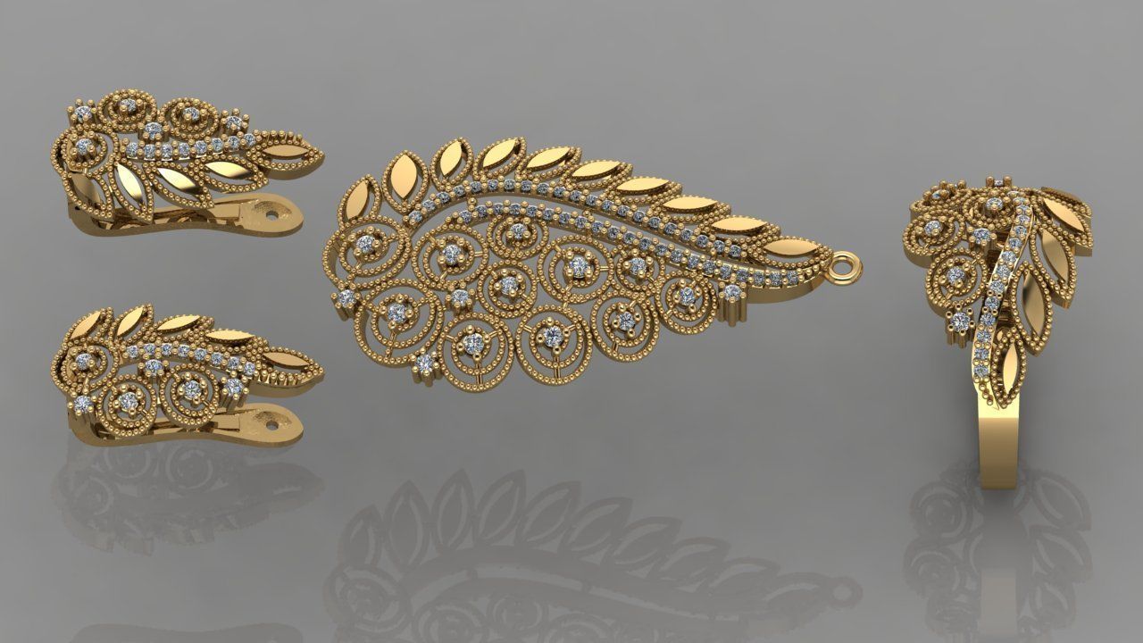 GC GOLD M0058- Diamond gold set 3D print model_10