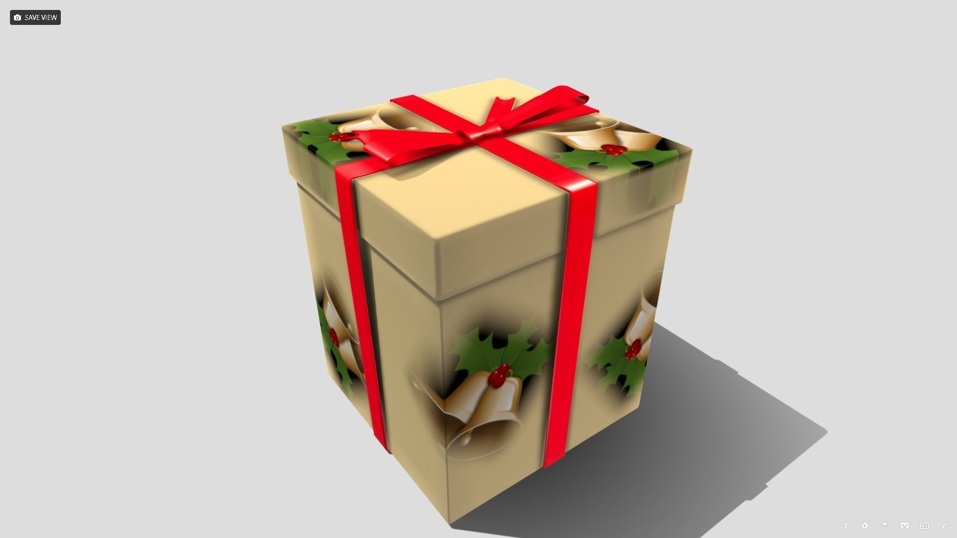 Christmas Present Low-poly 3D model_3