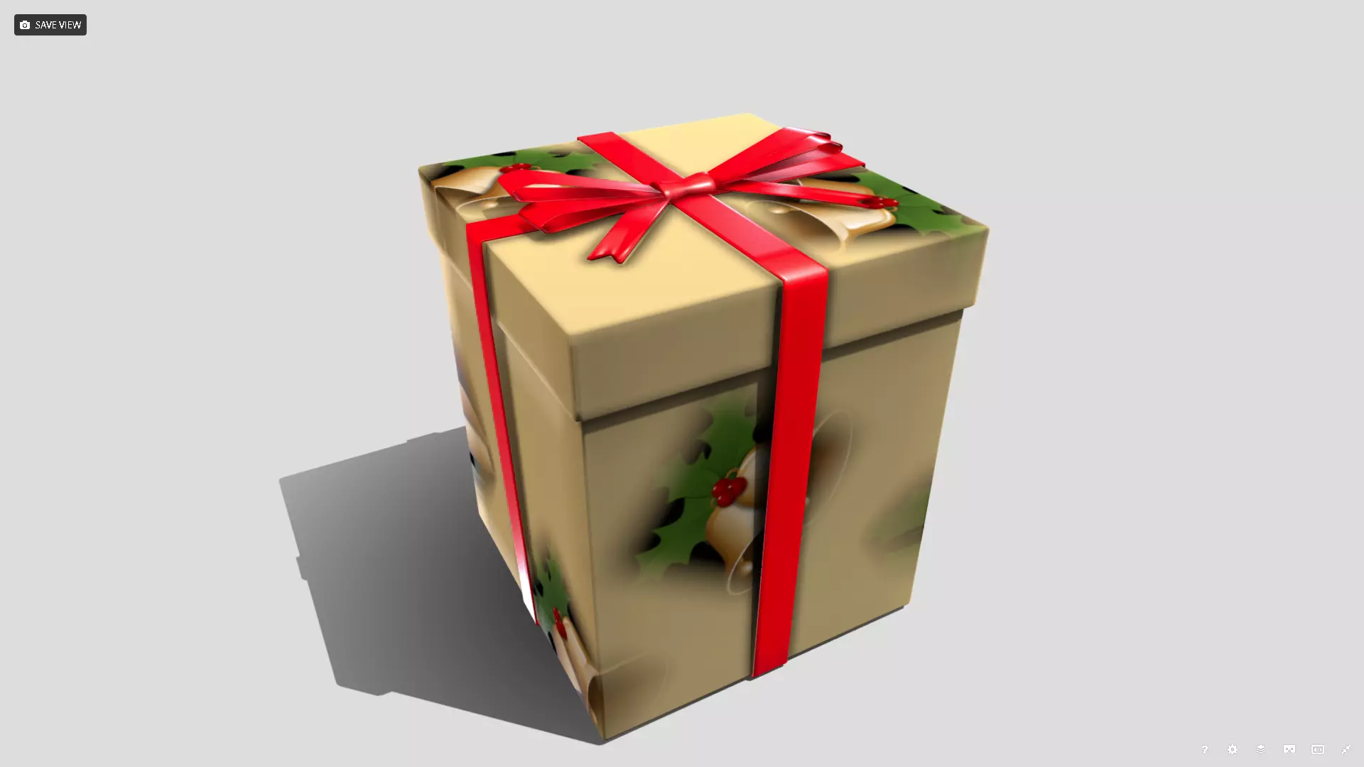 Christmas Present Low-poly 3D model_0